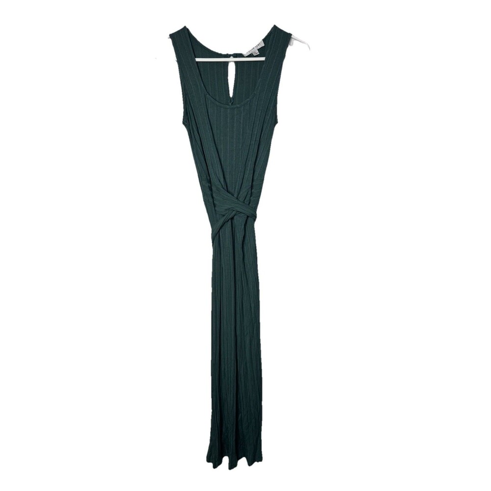 Amour Vert Ribbed Gardenia Sleeveless Front Tie Jumpsuit XSmall